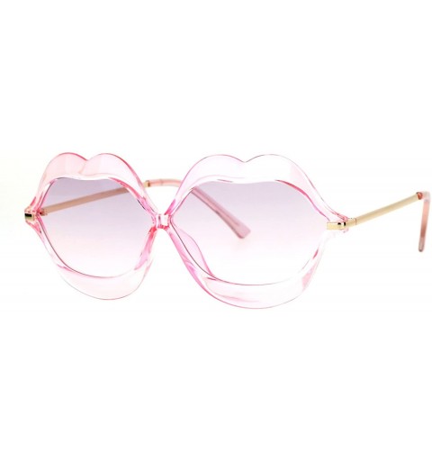 Oval Cute Lip Shape Sunglasses Lips Kiss Womens Fashion Shades UV 400 - Pink - C7188CRC6DL $9.71