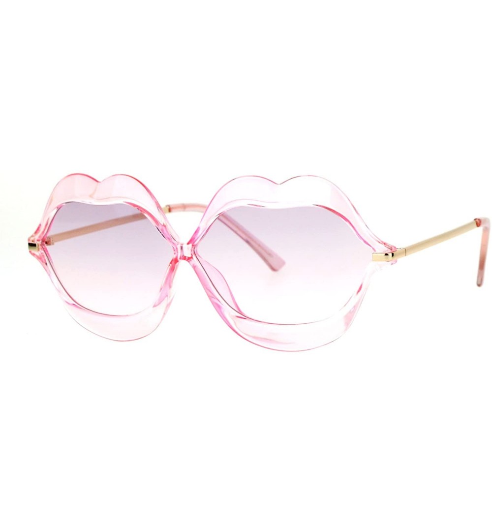 Oval Cute Lip Shape Sunglasses Lips Kiss Womens Fashion Shades UV 400 - Pink - C7188CRC6DL $9.71