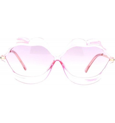 Oval Cute Lip Shape Sunglasses Lips Kiss Womens Fashion Shades UV 400 - Pink - C7188CRC6DL $9.71