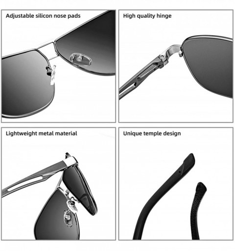 Rectangular Polarized Aviator Sunglasses for Men Women UV400 Protection Sun Glasses Shades for Driving or Outdoor Activity - ...