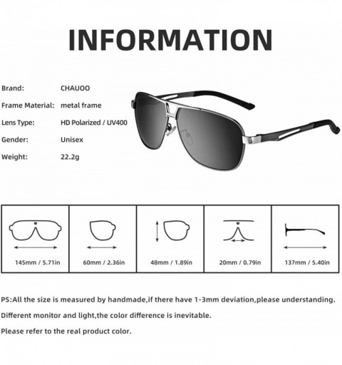 Rectangular Polarized Aviator Sunglasses for Men Women UV400 Protection Sun Glasses Shades for Driving or Outdoor Activity - ...