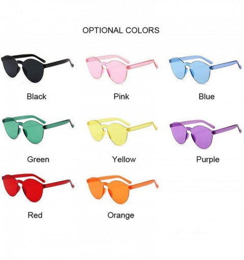 Round One Piece Love Heart Lens Sunglasses Women Transparent Plastic Glasses Style Sun FeClear Candy Color Designer - CK198AI...