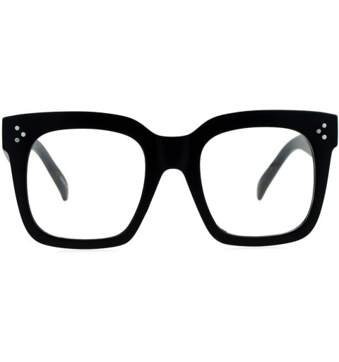 Wayfarer Oversize Thick Plastic Nerd Rectangular Horn Rim Horned Clear Lens Glasses - Matte Black - CX12H5HA9VV $7.96