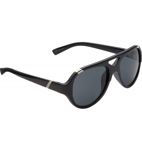 Aviator Fletch Sunglasses Black/Grey Lens Mens - CA114V8UNVZ $41.05