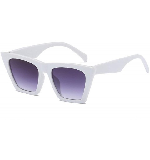 Cat Eye Fashion Square Cat Eye Sunglasses Women Small Cateye Trendy Sunglasses - White - C5196UNUQLE $9.05