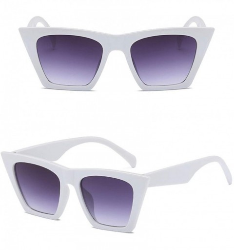 Cat Eye Fashion Square Cat Eye Sunglasses Women Small Cateye Trendy Sunglasses - White - C5196UNUQLE $9.05