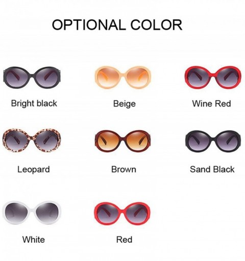 Aviator Red Oval Sunglasses Women Retro Brand Design Vintage Sun Glasses Female Ladies Eyewear Feminino UV400 - Wine Red - CC...