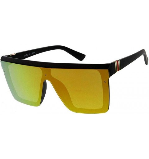 Rimless Fashion Oversize Siamese Lens Sunglasses Women Men Succinct Style UV400 - 2 Pack Silver and Orange - CO1983G3EE4 $15.31