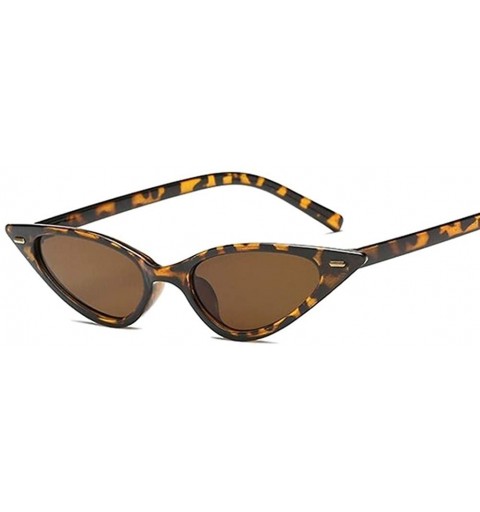 Cat Eye Sexy Cat Eye Sunglasses Women Mirror Sun Glasses Ladies Cateye Lens Shades For Female Eyewear UV400 - Leopard - CV198...