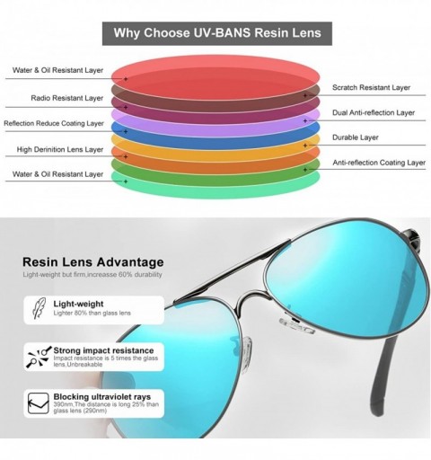 Round Polarized Aviator Sunglasses for Men Uv Protection- Round Sunglasses- Oversized Sunglasses - Round Blue - CS18030E3IS $...