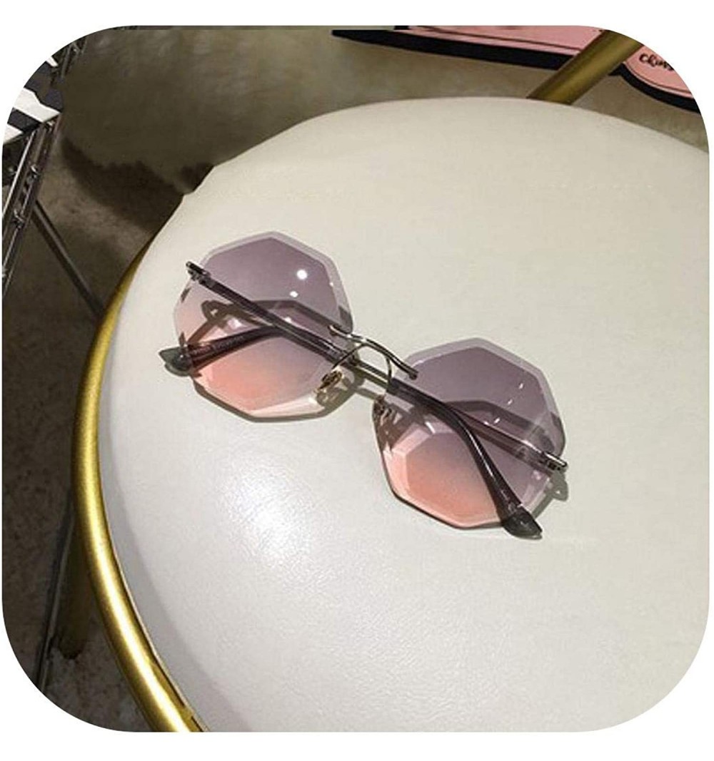 Oversized Round Sunglasses Women Oversized Eyewear 2018 Gradient Brown Pink RimlSun Glasses Gift Uv400 - C04 - CI197A2ZXO2 $2...