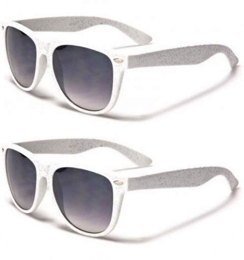 Wayfarer Unisex 80's Retro Classic Trendy Stylish Sunglasses for Men Women - Glitter - White - 2pack - CD195GIS5AA $8.29