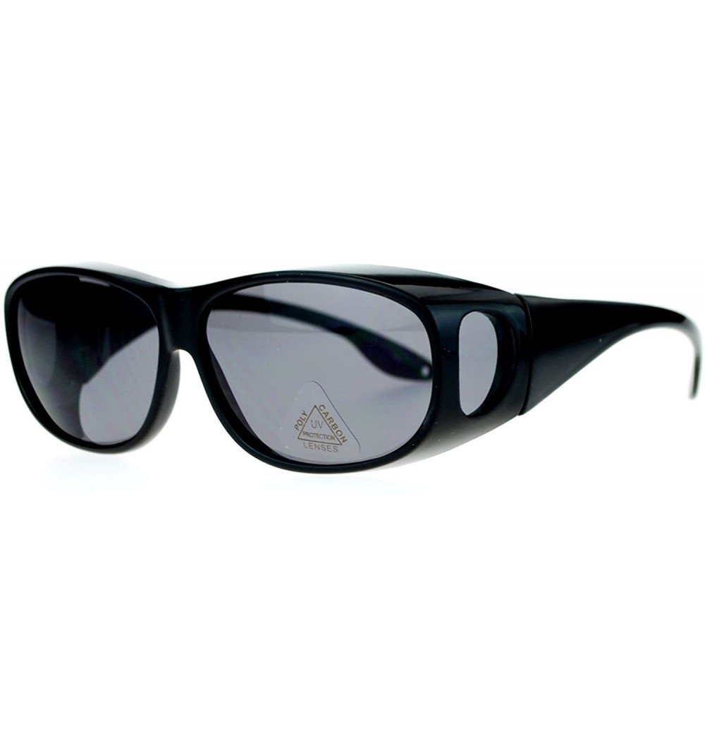 Oval Minimal Design Normcore 62mm Fit Over OTG Sunglasses - All Black - CU11ATAWBWL $10.39