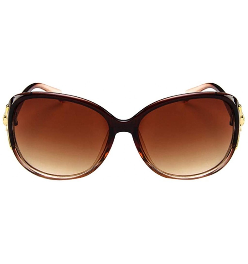 Goggle Sunglasses for Women Men UV Protection Fashion Vintage Round Classic Retro Aviator Mirrored Sun Glasses - Khaki - CJ19...