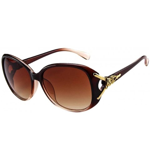 Goggle Sunglasses for Women Men UV Protection Fashion Vintage Round Classic Retro Aviator Mirrored Sun Glasses - Khaki - CJ19...
