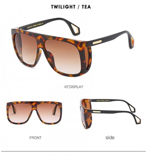 Square Square Sunglasses Luxury Glasses Oversized - Leopard - CK18SU8NW3Y $10.32