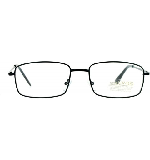 Rectangular Small Frame Eyeglasses Thin Metal Rectangular Fashion Glasses Spring Hinge - Black - CU187C00YDZ $9.65