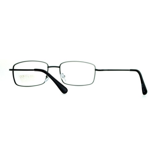 Rectangular Small Frame Eyeglasses Thin Metal Rectangular Fashion Glasses Spring Hinge - Black - CU187C00YDZ $9.65