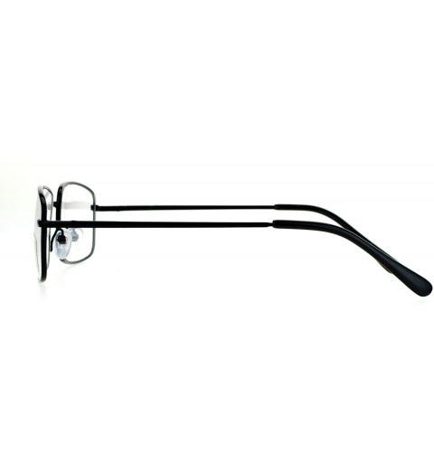 Rectangular Small Frame Eyeglasses Thin Metal Rectangular Fashion Glasses Spring Hinge - Black - CU187C00YDZ $9.65