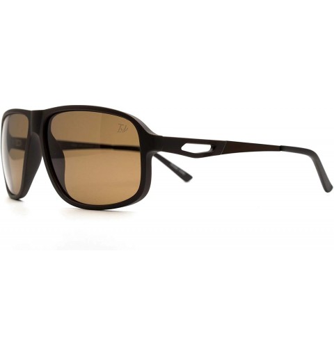 Rectangular p591 Trendy Rectangular Polarized- for Mens 100% UV PROTECTION - Brown-brown - CZ192TCC0MO $20.73