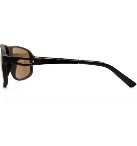 Rectangular p591 Trendy Rectangular Polarized- for Mens 100% UV PROTECTION - Brown-brown - CZ192TCC0MO $20.73