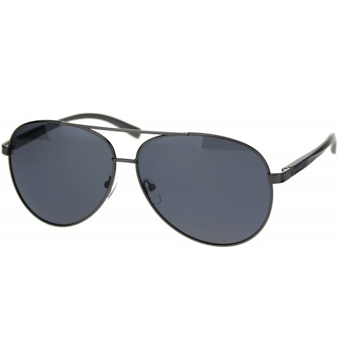 Aviator TAC Polarized Lens Sunglasses Mens Round Aviators Spring Hinge UV Block - Gunmetal (Black) - CR18WQ7HCSA $12.35