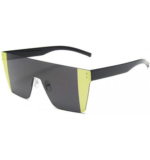 Square 2019 New One-piece Sunglasses Men's Handsome Windproof Glasses color Square sunglasses Women - Yellow&grey - C318YCDXG...