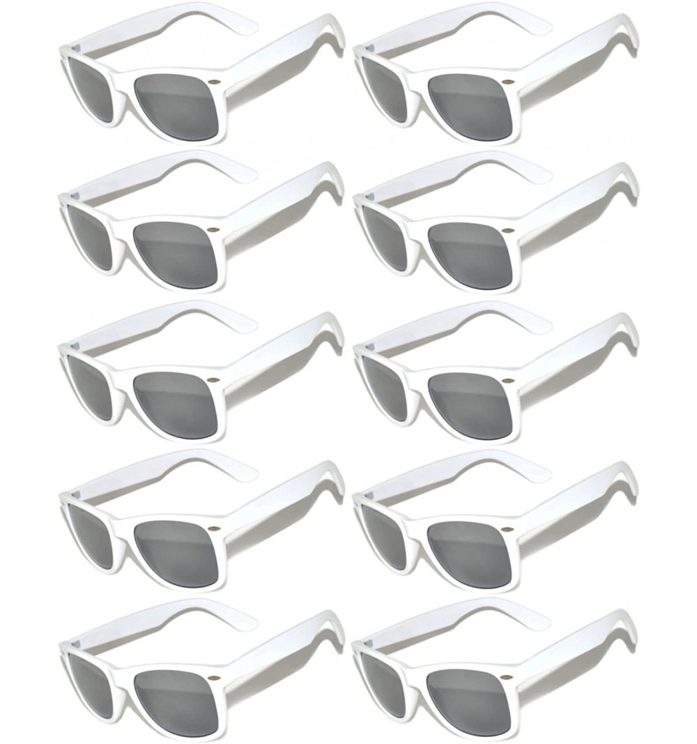 Wayfarer Retro Vintage Mirrored Lens Sunglasses Matte Frame 10 Pack in Multiple Colors - 10_pairs_white_matte - CE127GO1O9F $...