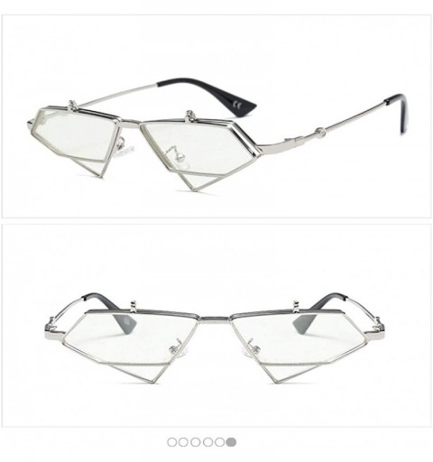 Rimless Sunglasses Women Designer Sun Glasses Female Metal Frame Eyewear - C6-silver-clear - CI18Y7EYT60 $20.24