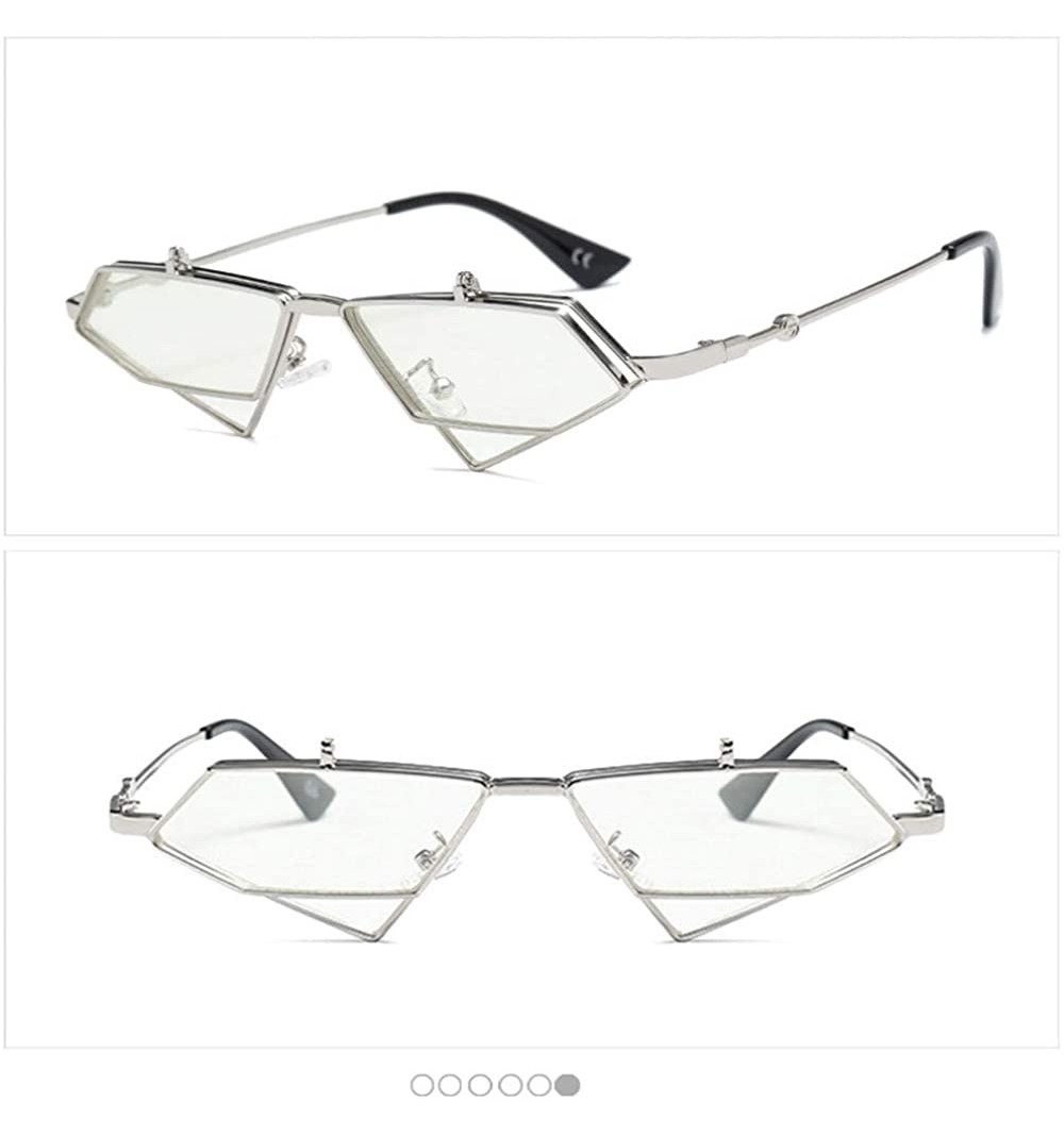 Rimless Sunglasses Women Designer Sun Glasses Female Metal Frame Eyewear - C6-silver-clear - CI18Y7EYT60 $20.24