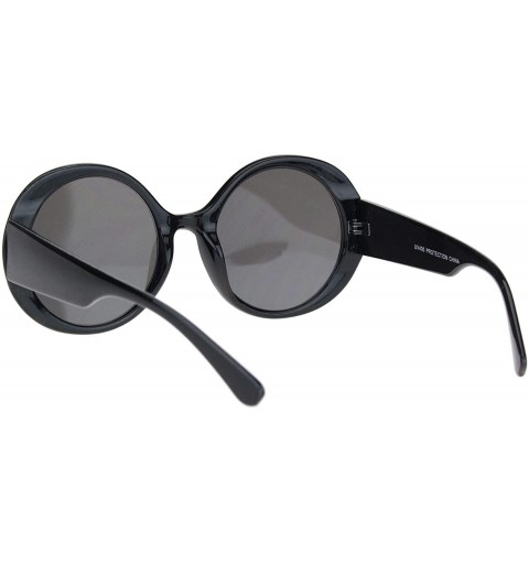 Round Womens Round Circle Mod Fashion Thick Plastic Wizard Sunglasses - All Black - C318M4DQNT9 $10.05