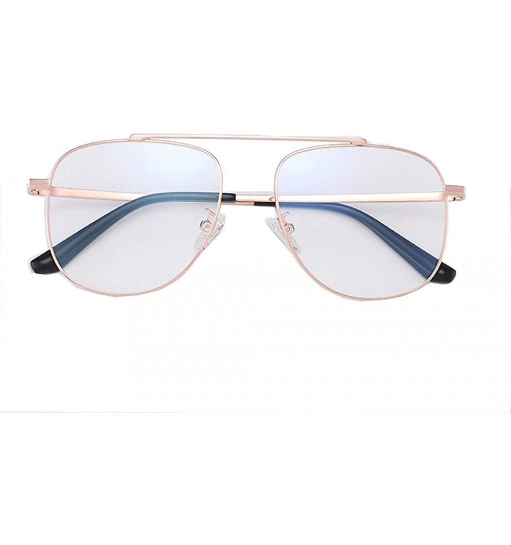 Aviator Retro metal frame glasses frame unisex fashion trend glasses frame - D - CL18RX3AMOC $34.34