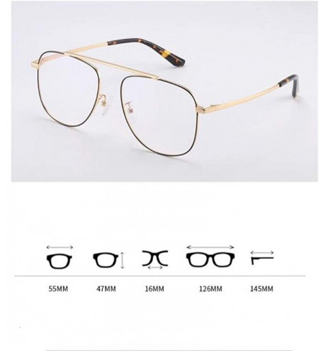 Aviator Retro metal frame glasses frame unisex fashion trend glasses frame - D - CL18RX3AMOC $34.34