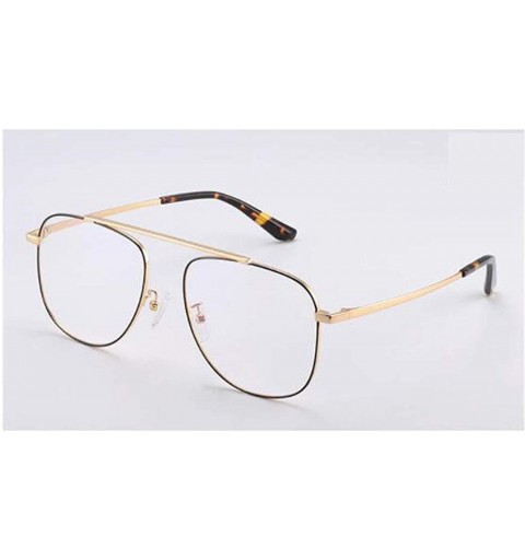 Aviator Retro metal frame glasses frame unisex fashion trend glasses frame - D - CL18RX3AMOC $34.34