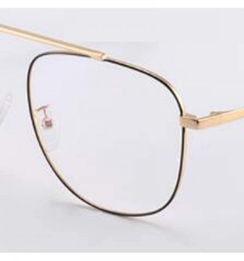 Aviator Retro metal frame glasses frame unisex fashion trend glasses frame - D - CL18RX3AMOC $34.34