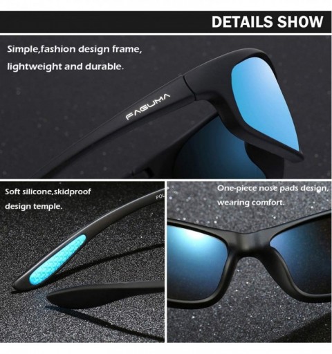 Sport Polarized Sports Sunglasses For Men Cycling Driving Fishing 100% UV Protection - C618ZTRANKW $14.07