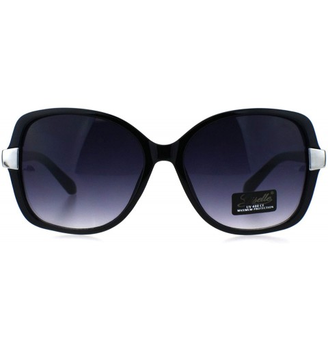Oversized Womens 90s Designer Fashion Plastic Butterfly Sunglasses - Black Smoke - CH18Q87KW2D $9.58