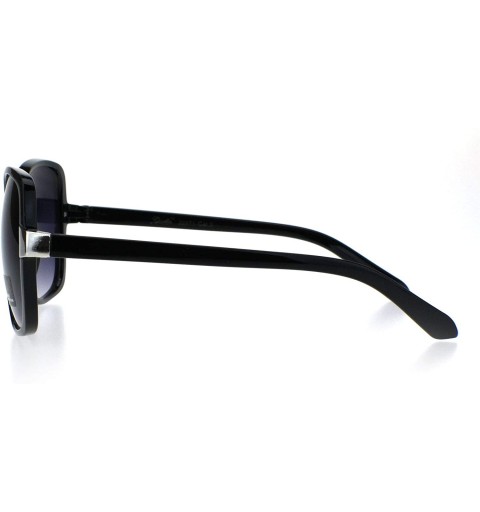 Oversized Womens 90s Designer Fashion Plastic Butterfly Sunglasses - Black Smoke - CH18Q87KW2D $9.58