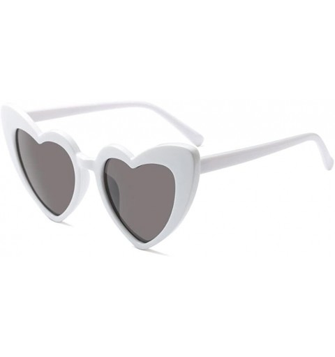 Square Women Goggle Heart Sunglasses Vintage Cat Eye Mod Style Retro Eyewear - C5 - C118CICUXOE $14.56