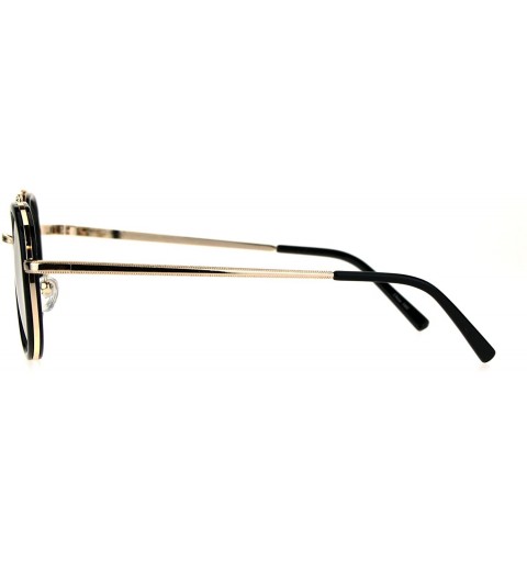 Oval Vintage Fashion Clear Lens Glasses Oval Round Designer Style Eyeglasses - Gold Black - CJ186LMA3RE $12.33