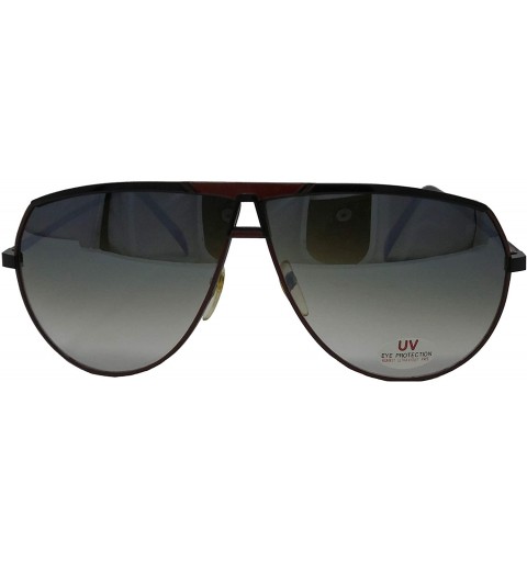 Aviator Vintage Aviator Style Men's and Women's Metal Frame Sunglasses- 70's and 80's Era - Red With Black - CP18Y9ZA3R3 $12.50