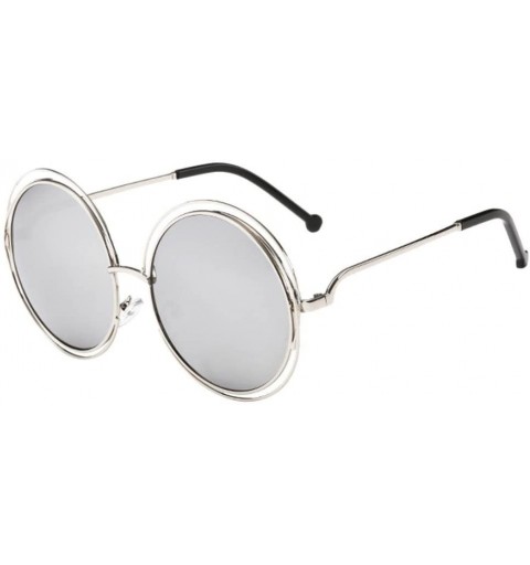 Aviator UV 400 Sunglasses - Fashion Men Womens Retro Vintage Round Frame Glasses (L) - L - C418E4SN9MS $18.64