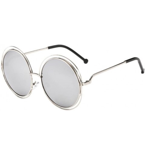 Aviator UV 400 Sunglasses - Fashion Men Womens Retro Vintage Round Frame Glasses (L) - L - C418E4SN9MS $9.11