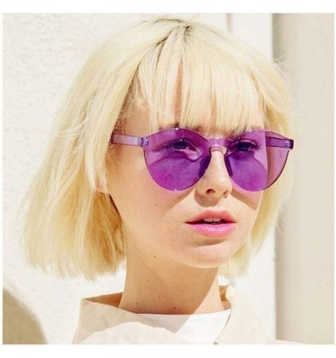 Round Unisex Fashion Candy Colors Round Sunglasses Outdoor UV Protection Sunglasses - White Purple - CE190R2GSDC $13.86