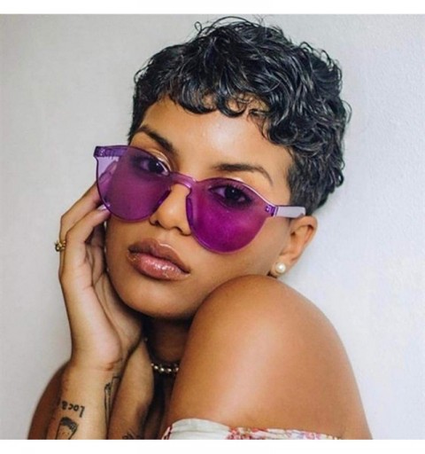 Round Unisex Fashion Candy Colors Round Sunglasses Outdoor UV Protection Sunglasses - White Purple - CE190R2GSDC $13.86