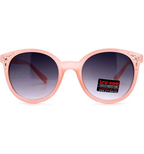 Round Vintage Round Fashion Sunglasses for Women Cute Horn Rim Design - Pink - CX18904LESW $9.95