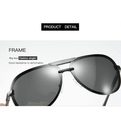 Square Outdoor polarized sunglasses men's riding double beam metal frog mirror sunglasses - Light Black Grey C2 - CR1906CQK3Q...