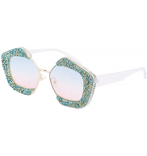 Square Round Vintage Sunglasses Rhinestone Decoration Sun Glasses for Women - Y-25 - C3198W5GDGX $11.13