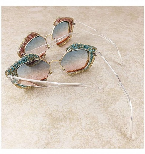 Square Round Vintage Sunglasses Rhinestone Decoration Sun Glasses for Women - Y-25 - C3198W5GDGX $11.13