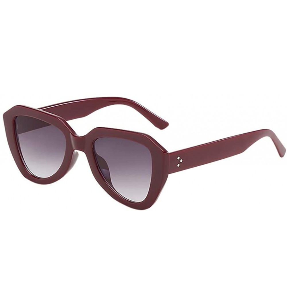 Wrap Retro Polarized Sunglasses Man Women Sunglasses Classic Oversized Sunglasses - Wine Red - CM18TL2AWU8 $10.21